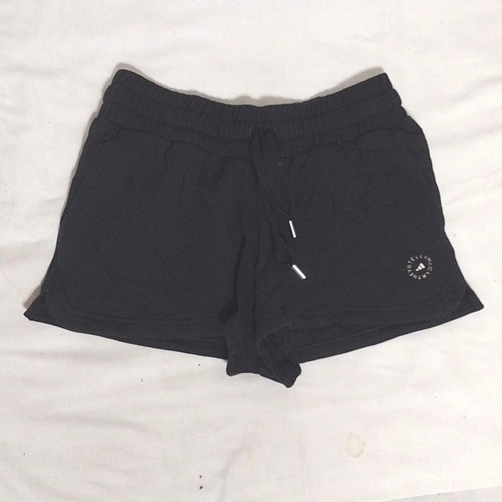 Adidas by Stella McCartney High Rise Athletic Shorts Black Drawstring Large